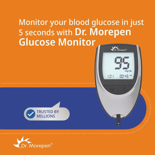Dr. Morepen BG03 with 50 Strips Glucometer  (Black & Grey)