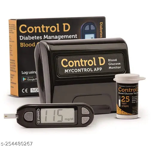 Control D Glucometer with 50 Strips + 50 Lancets